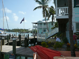 Curly Tail restaurant and bar is right next to the ferry dock